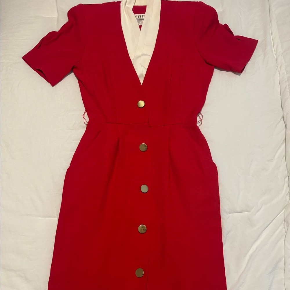 Vintage red dress, golden girls, grandma party 90s lawyer mom vibes size 4